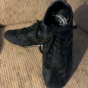 Lightly Used Coach Black Canvas Sneakers size 9